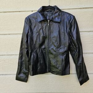 vintage Brisa New York black leather zip up jacket medium